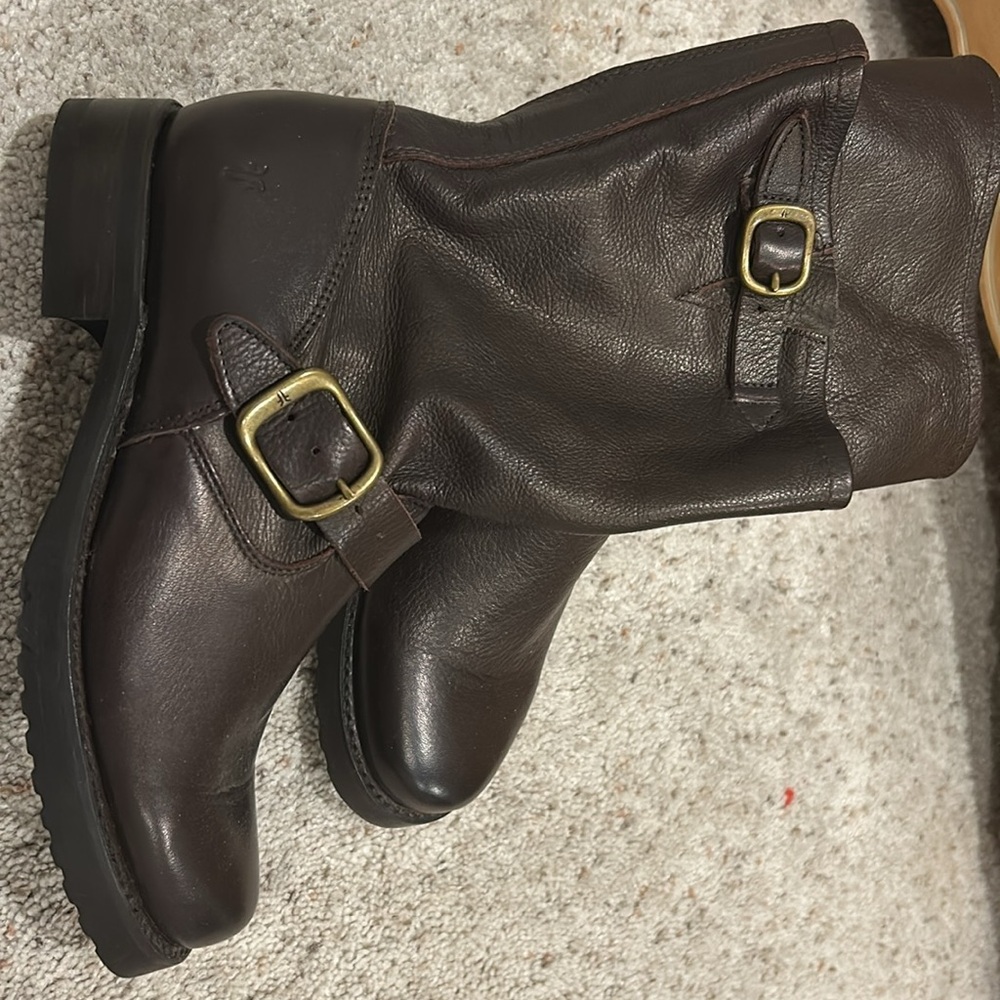 Frye Womens Veronica Leather Combat Boots - Picture 3 of 7